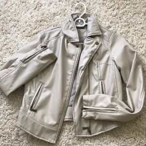 Faux Leather Creme Jacket! Size SMALL